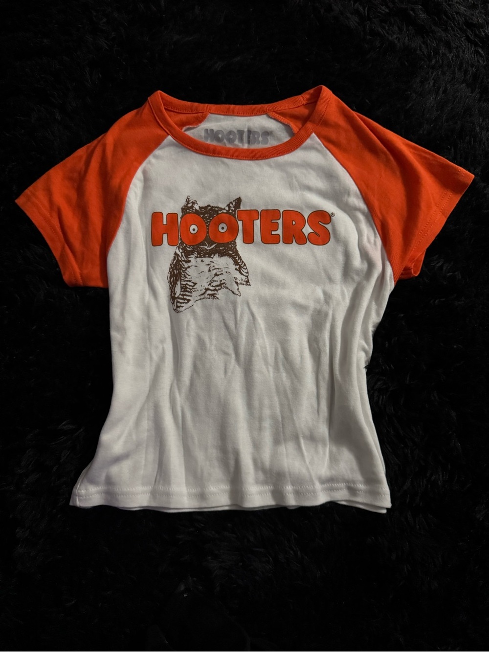 Hooters Orange & White Crop Top